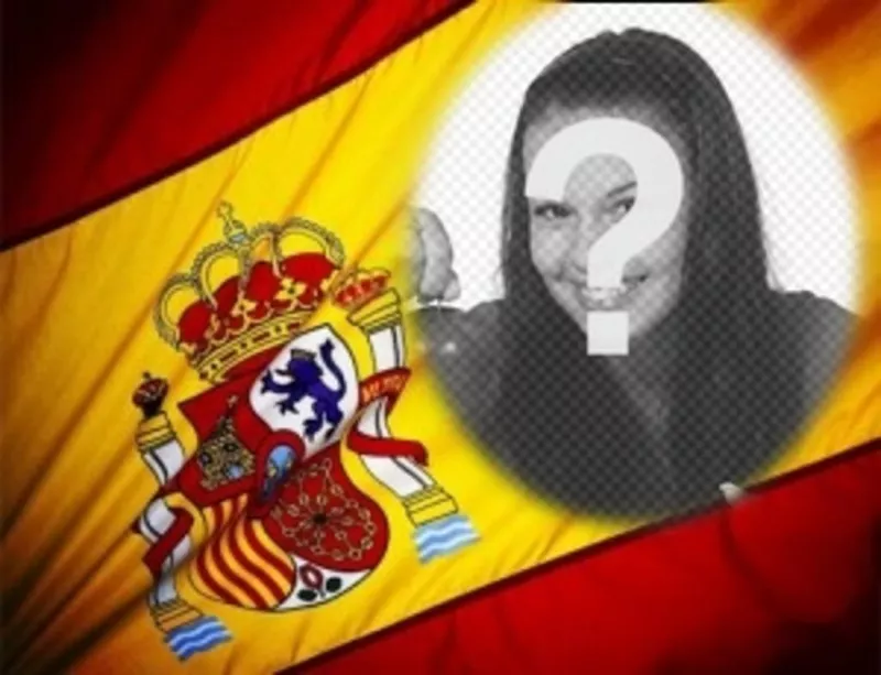 Photomontage để đưa ảnh của bạn vào nền cờ của Tây Ban Nha. ..
