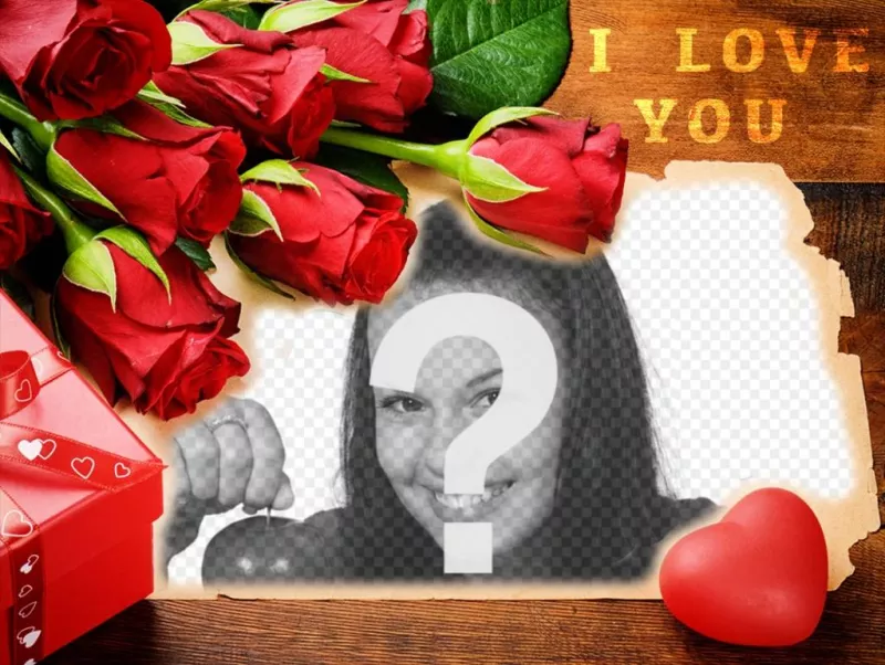 Bưu thiếp tình yêu với hoa hồng đỏ để chỉnh sửa với ảnh ..