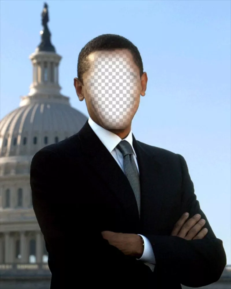 Fotomontaje de Barack Obama, presidente de USA para poner tu foto ..