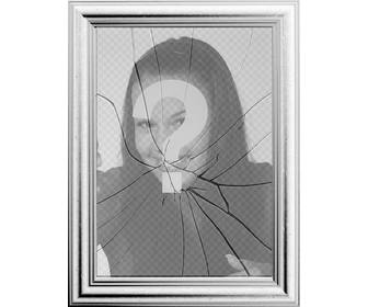 khung ảnh kỹ thuật số hinh ảnh của bạn sẽ được phản chiếu trong một tấm gương vỡ tạo hiệu ứng kỳ lạ trong giống như một khung ảnh bằng kinh vỡ