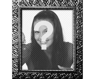 khung ảnh kỹ thuật số mau đen bạc với kết cấu hinh ảnh thực để trang tri ảnh của bạn online