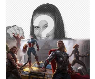hinh ảnh của avengers đầu tien bảo vệ thanh phố với ảnh của bạn ở tren cung