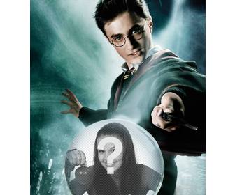 chụp ảnh harry potter với quả cầu pha le