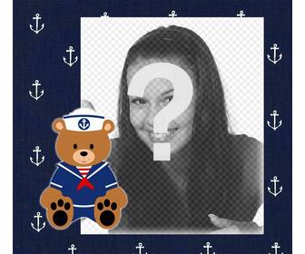 khung ảnh trẻ em hinh gấu thủy thủ