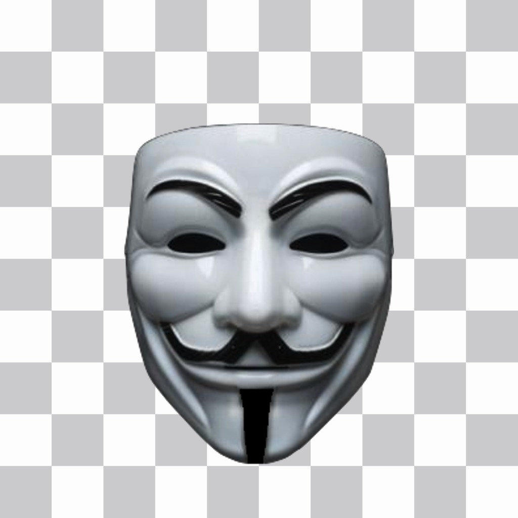 Sticker de la mascara de anonymous para añadir a tus fotos online 